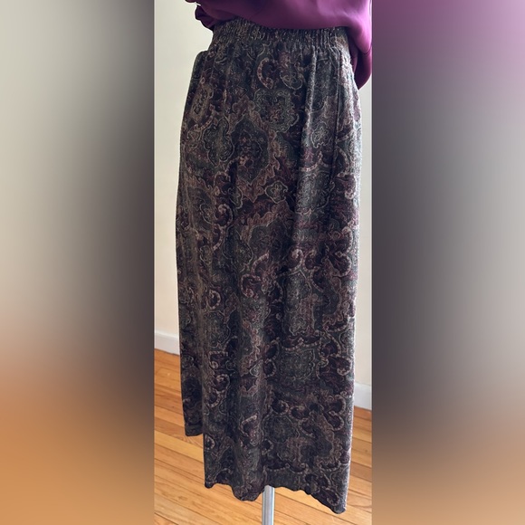 First Option Too Vintage Paisley Design Pleaded Sz XL Elastic Waist Runs… - Picture 3 of 11